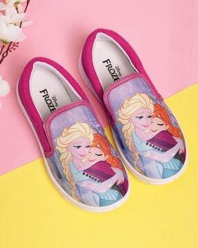 girls frozen print slip-on shoes