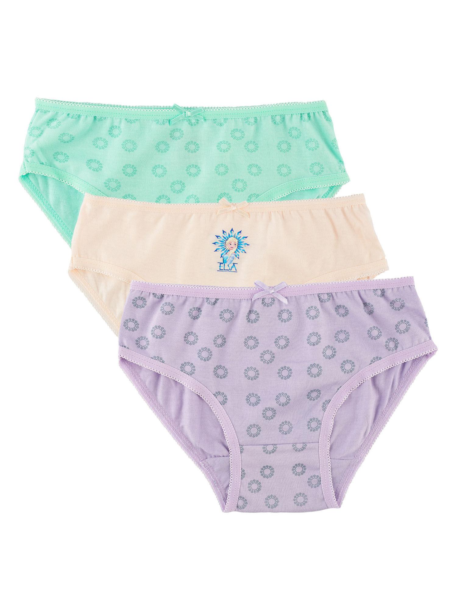 girls frozen printed brief underwear innerwear multicolor (pack of 3)