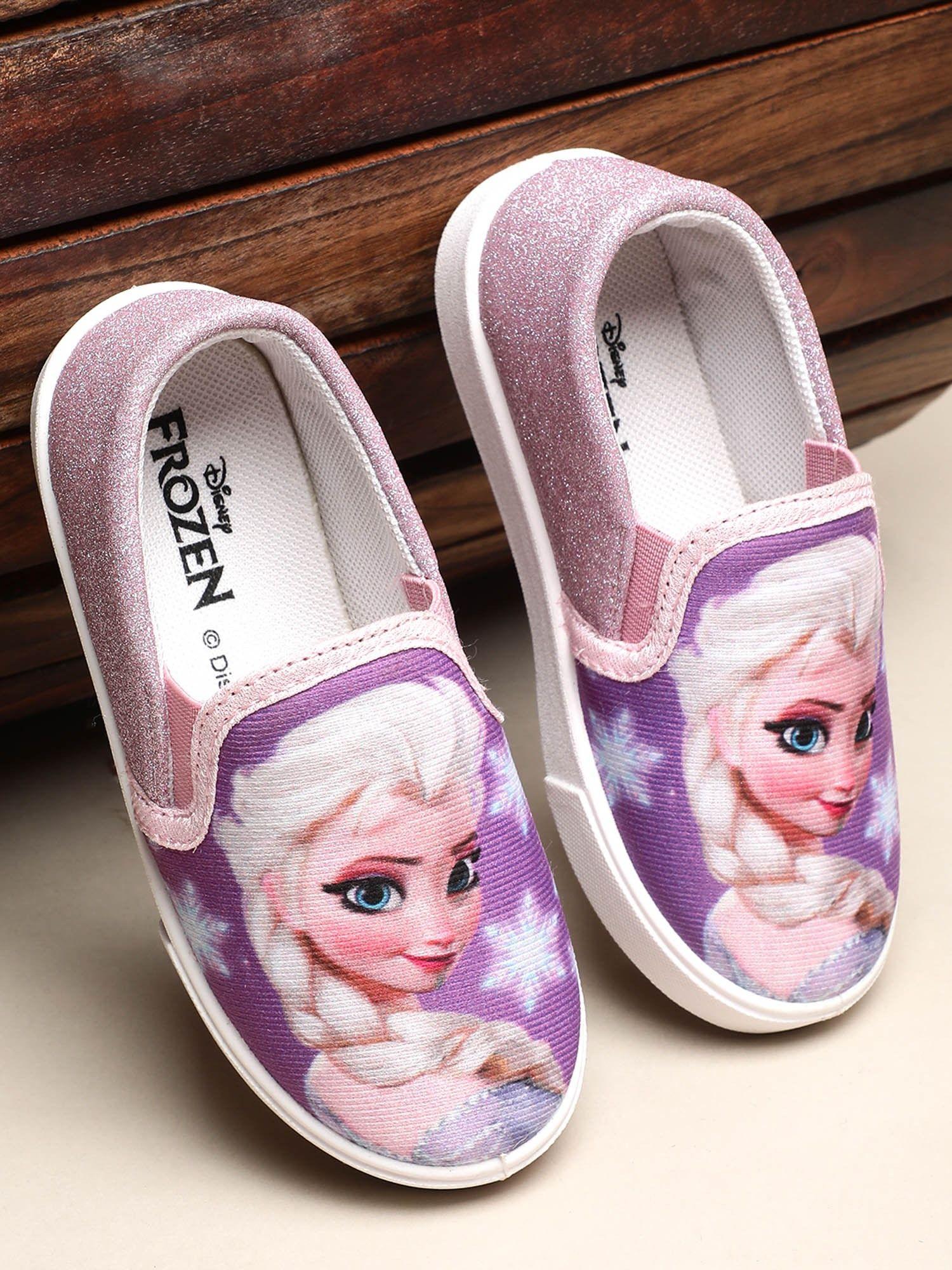 girls frozen printed purple canvas shoes