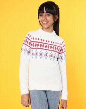 girls-geometric-print-pullover-sweater