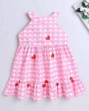 girls graphic print fit & flare dress