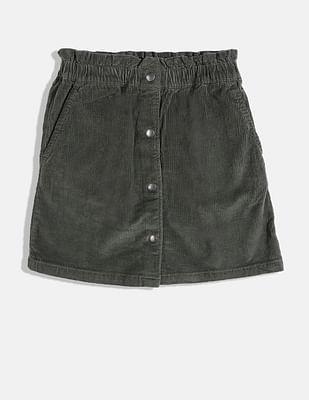 girls-green-mid-rise-corduroy-skirt