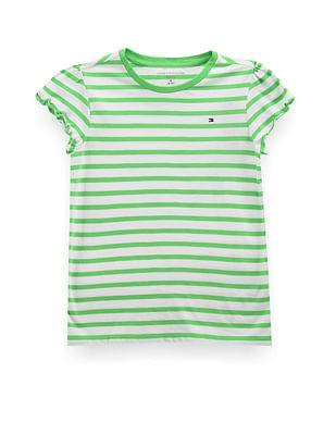 girls lettuce hem stripe t-shirt