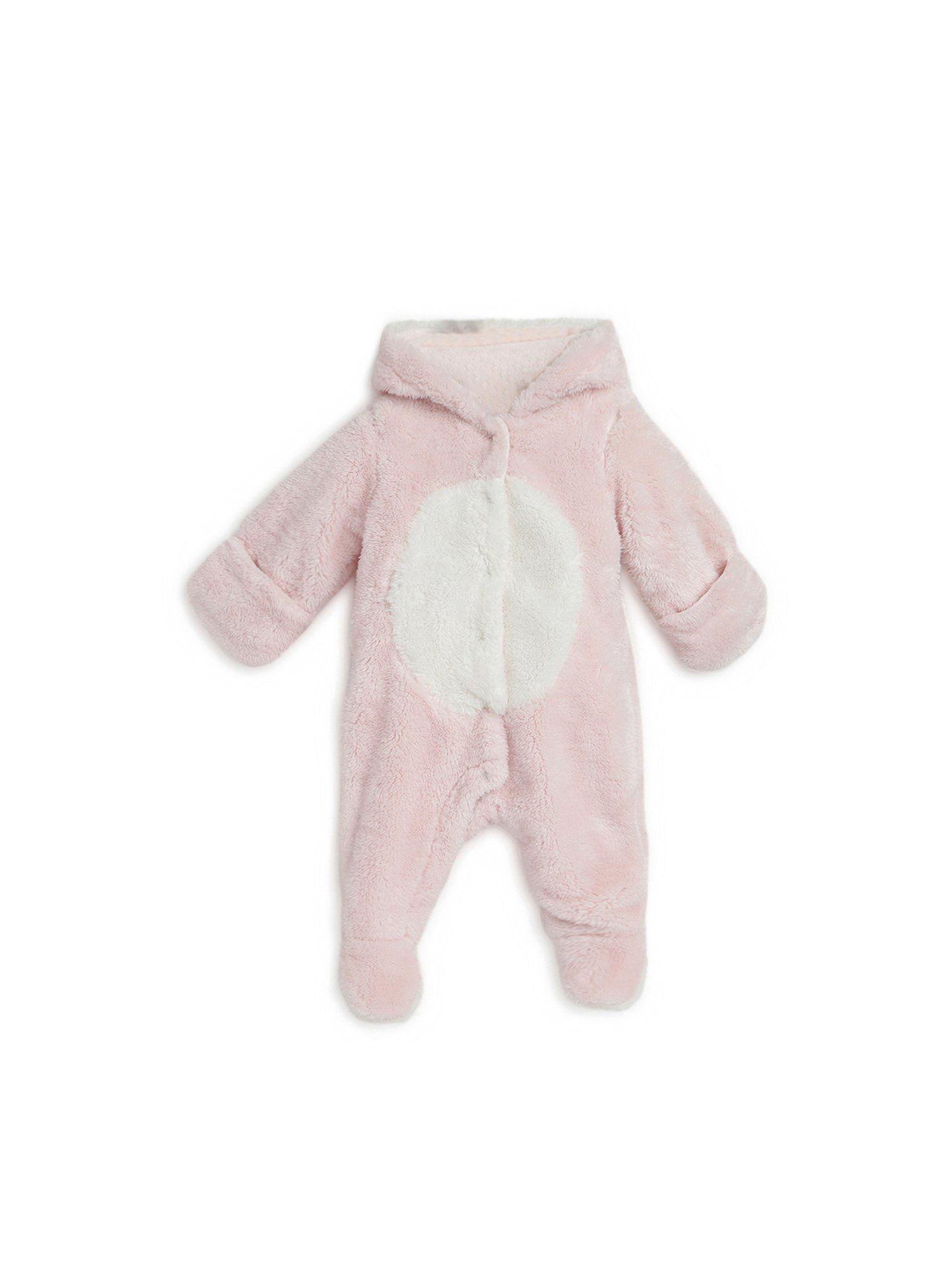 girls light pink front opening romper