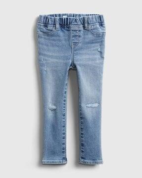 girls light-wash distressed relaxed fit jeans