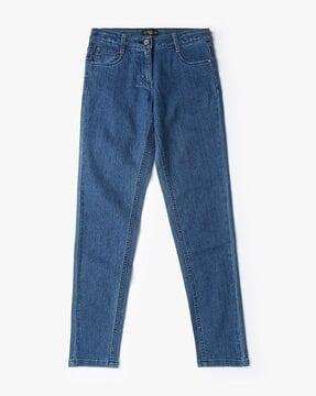 girls light-wash straight fit jeans