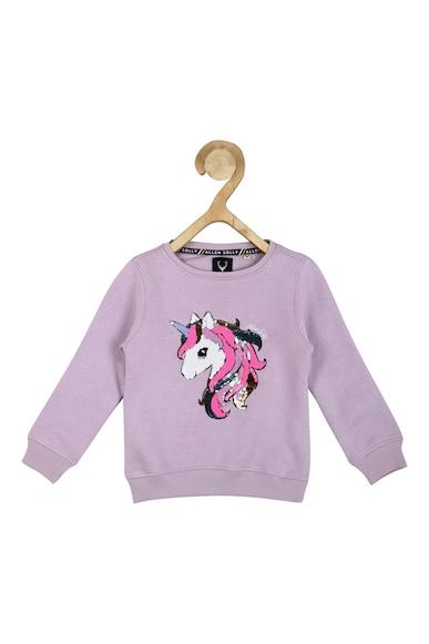 girls lilac graphic print regular fit sweatshirt