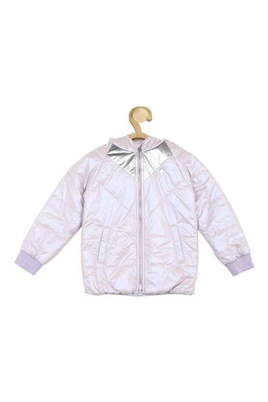 girls lilac solid regular fit jacket