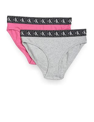 girls logo waistband bikini panties - pack of 2