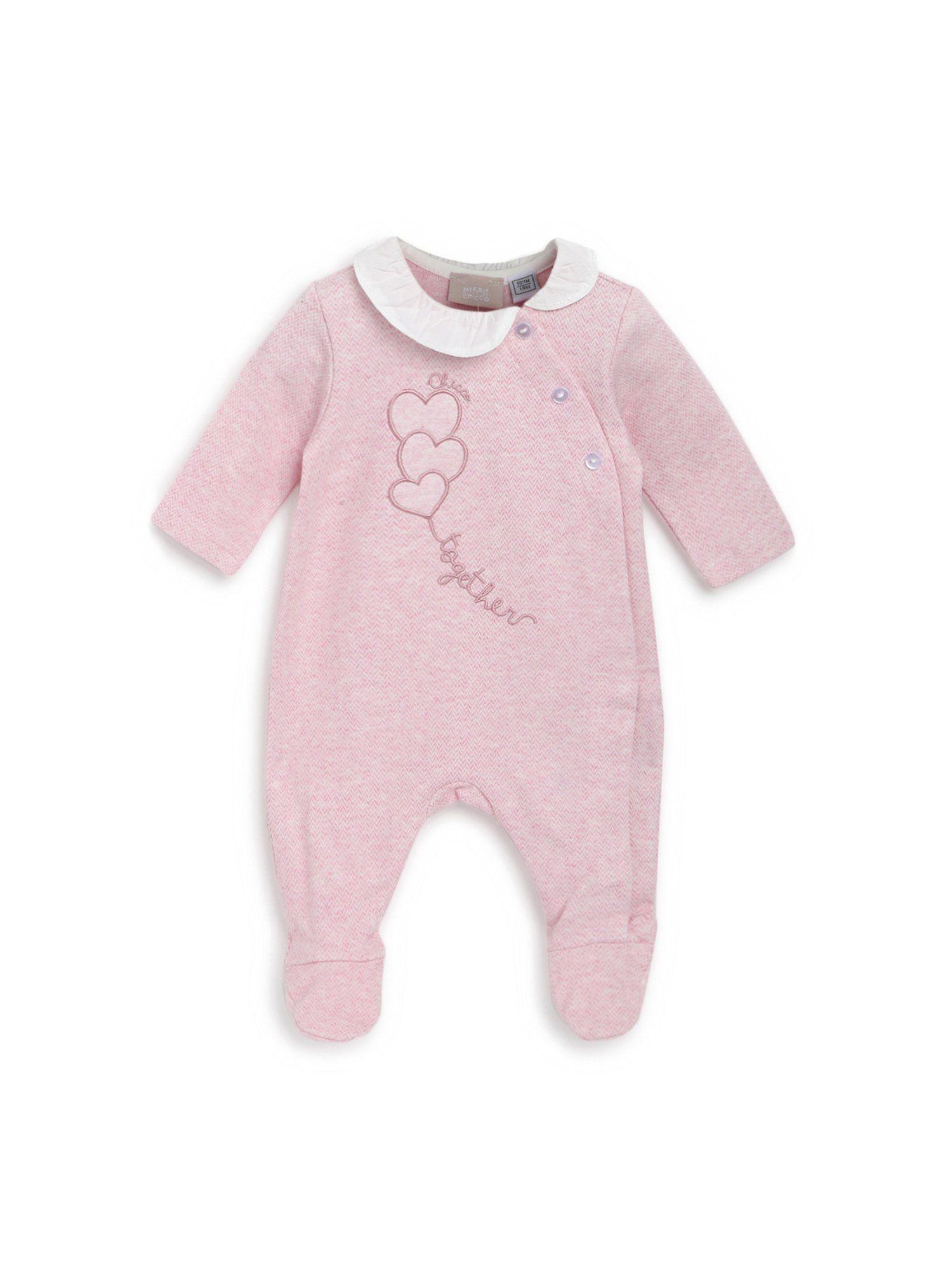 girls medium pink front opening rompers