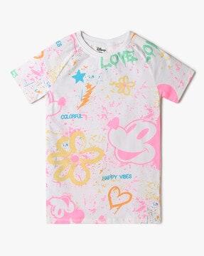 girls mickey mouse print t-shirt dress
