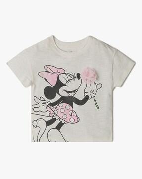 girls minnie mouse print cotton t-shirt