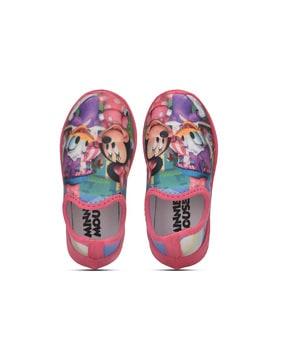girls minnie mouse print slip-on flat shoes
