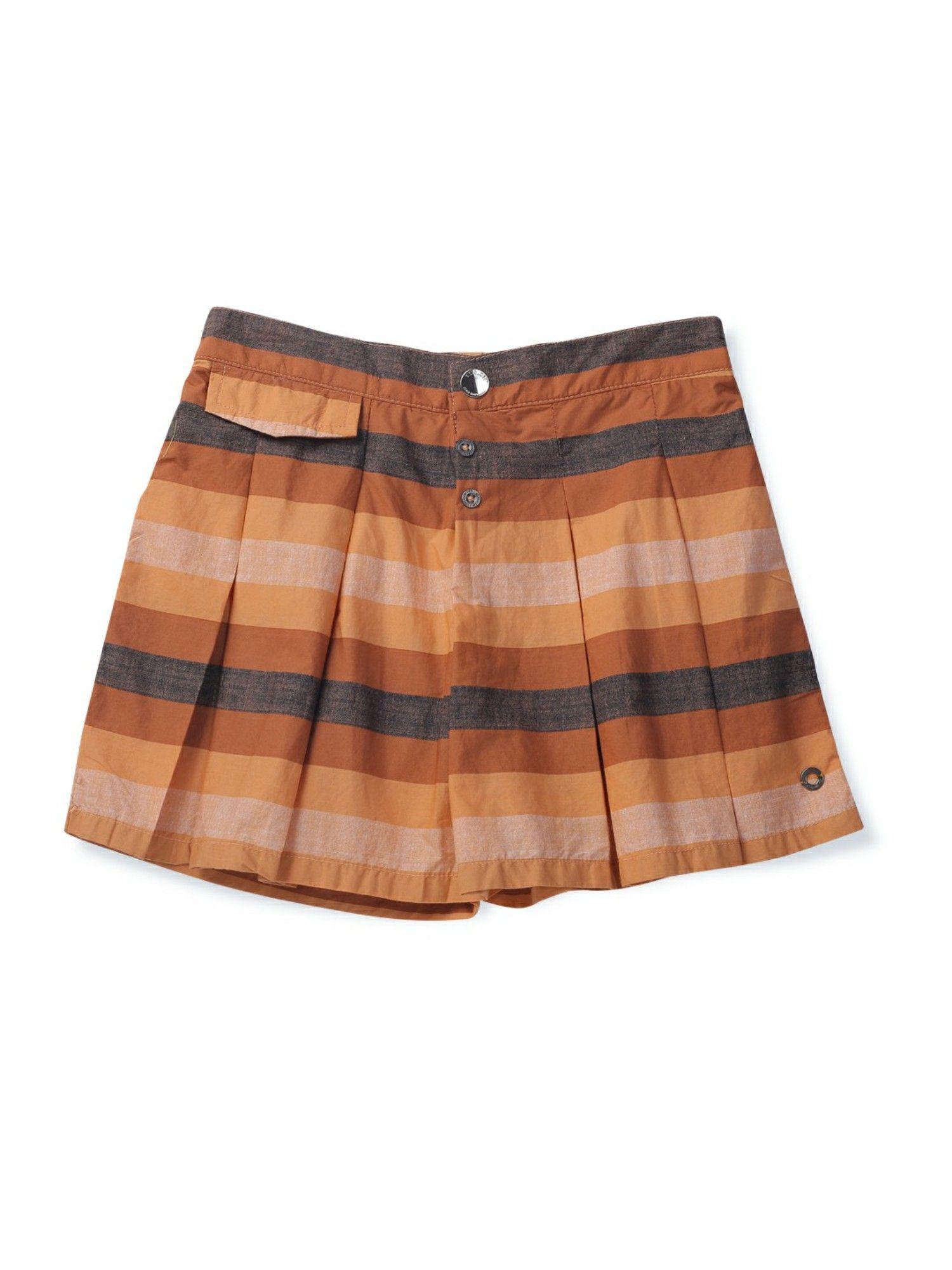 girls multi color cotton stripes skirt