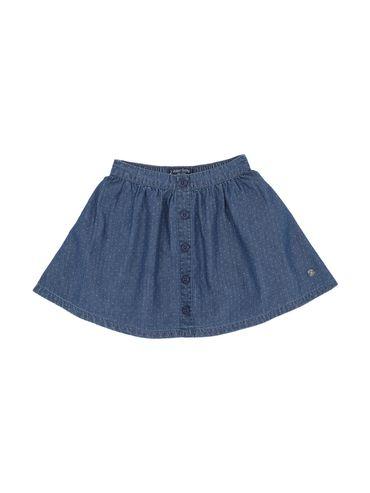 girls navy blue printed skirt