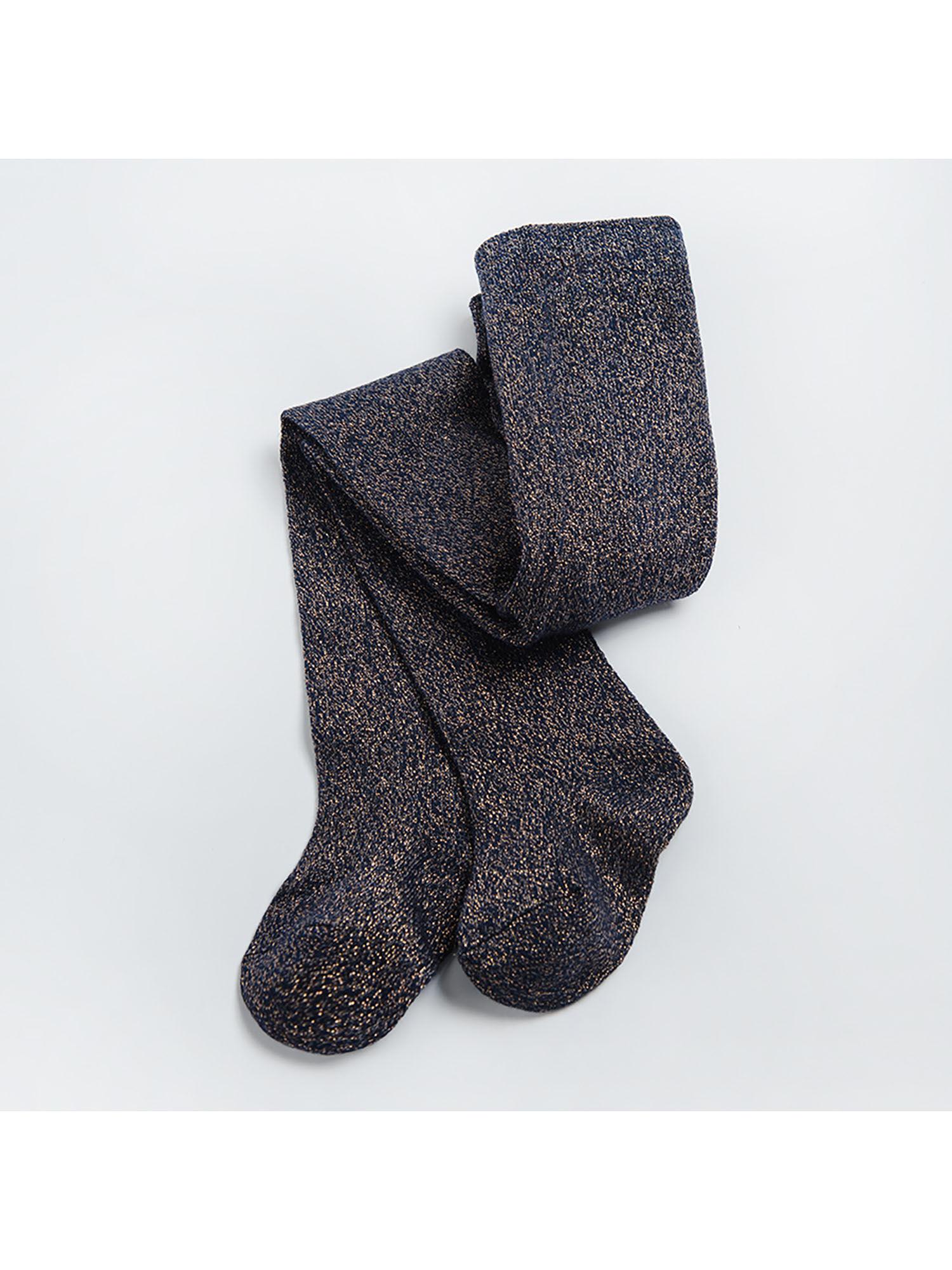 girls navy blue woven socks