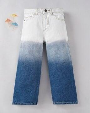 girls ombre-dyed wide-leg jeans