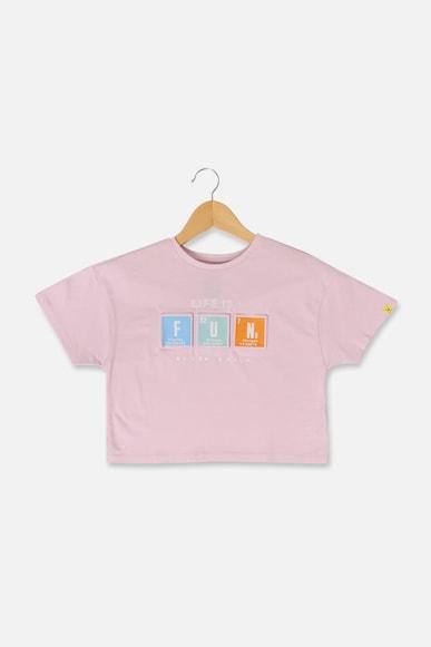 girls pink graphic print casual t-shirt