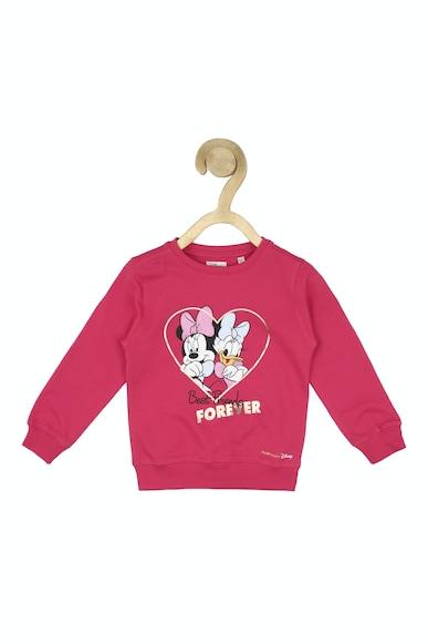 girls pink graphic print regular fit sweatshirt