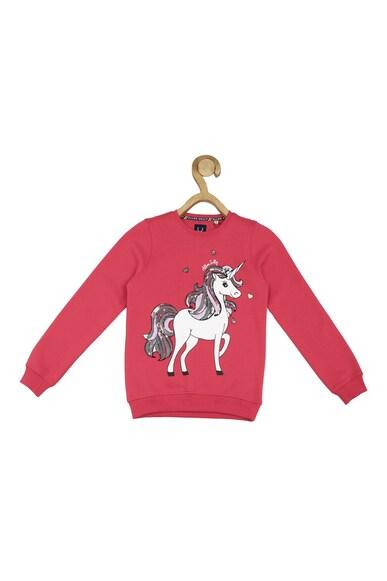 girls pink graphic print regular fit sweatshirt