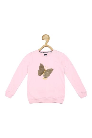 girls pink print regular fit sweatshirt
