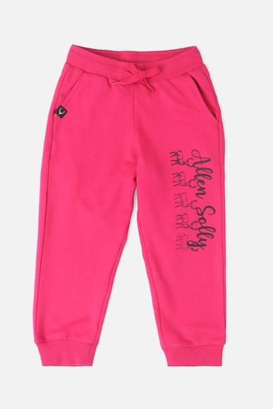 girls pink print regular fit track pants