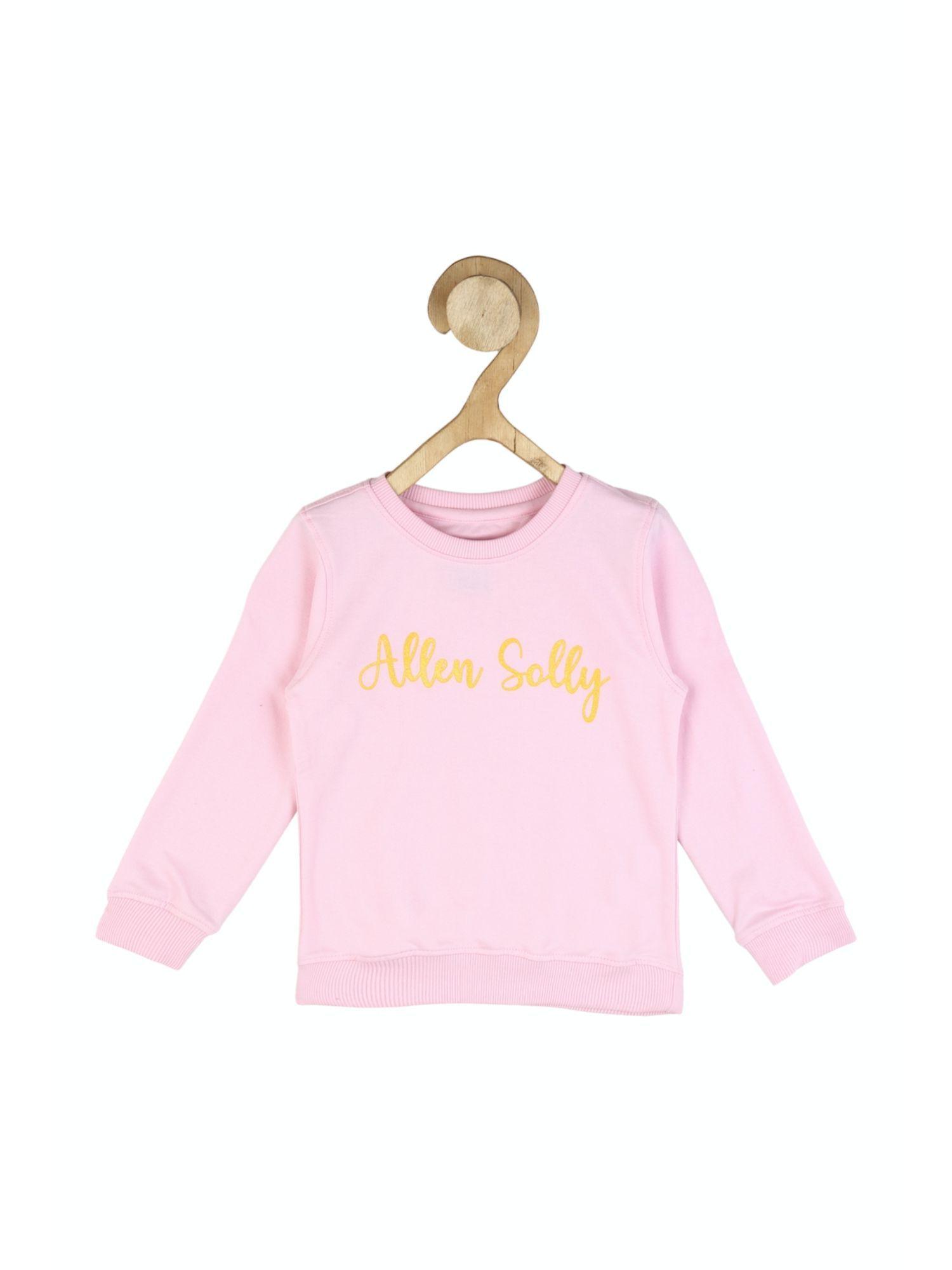 girls pink printed regular fit sweatshirt