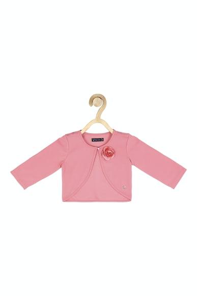 girls pink solid casual shrug