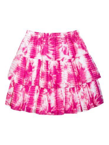 girls pink tie dye tiered skirt