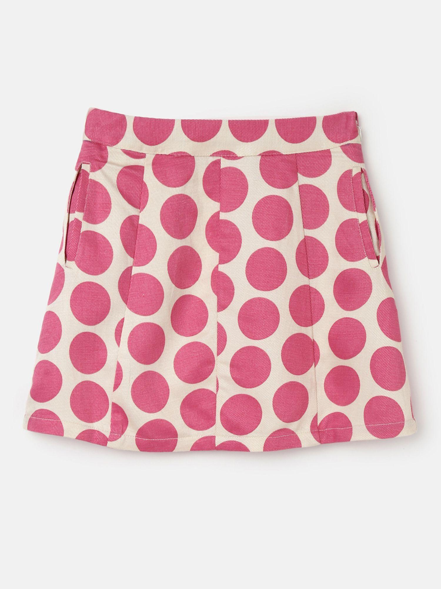 girls polka dot regular fit skirt