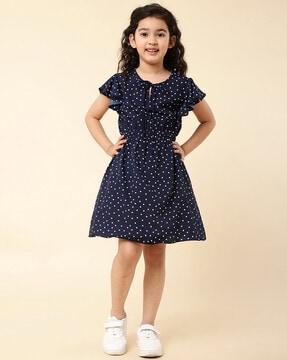 girls polka-dot fit & flare dress