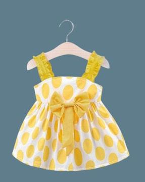 girls polka-dot print fit & flare dress