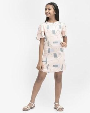girls printed a-line dress