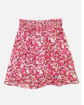 girls printed flared skirt