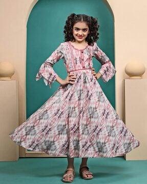girls printed gown dress