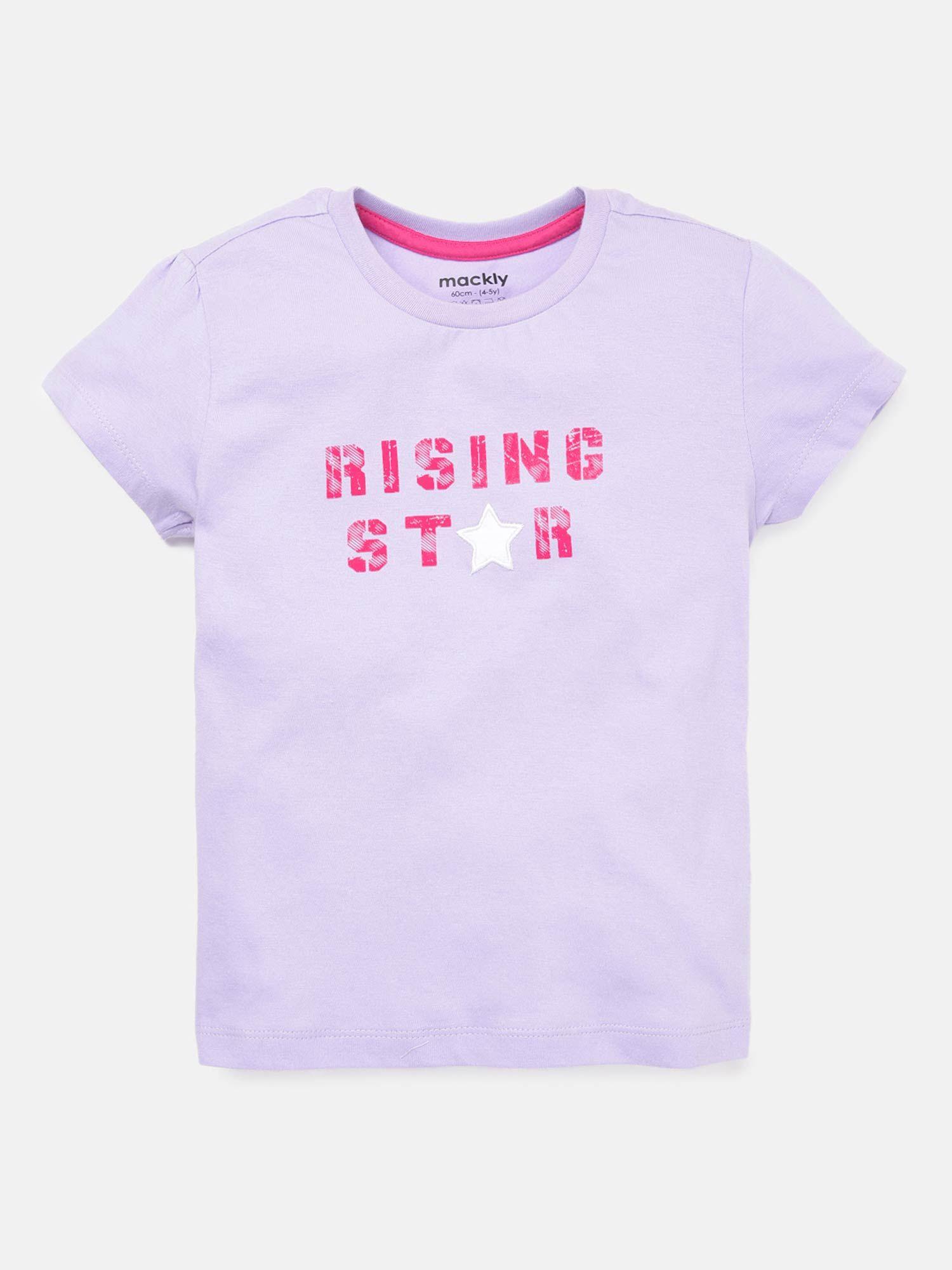 girls printed lavender t-shirt