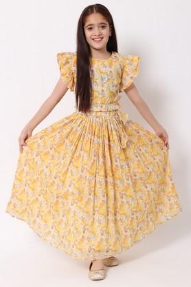 girls-printed-ready-to-wear-lehenga-&-choli---yellow