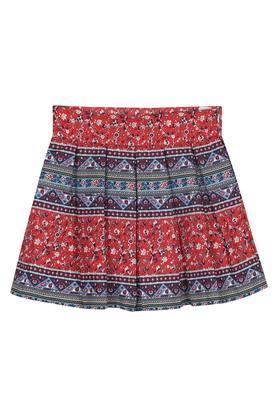 girls printed skirt - red