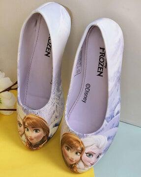 girls printed slip-on flat shoes