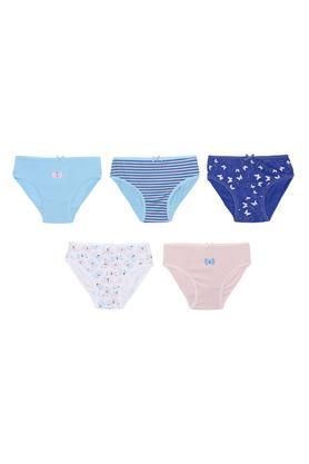 girls printed solid and striped briefs - pack of 5 - multi