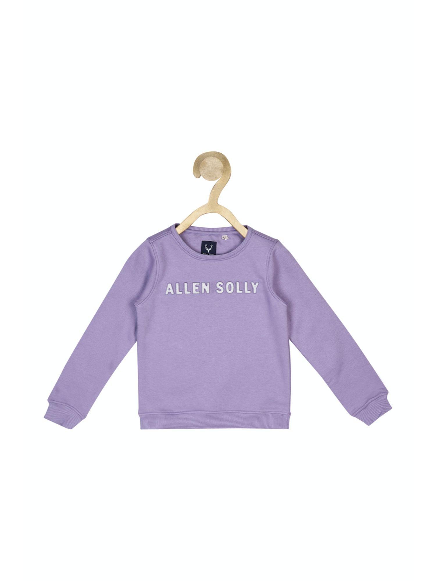 girls purple regular fit sweatshirt