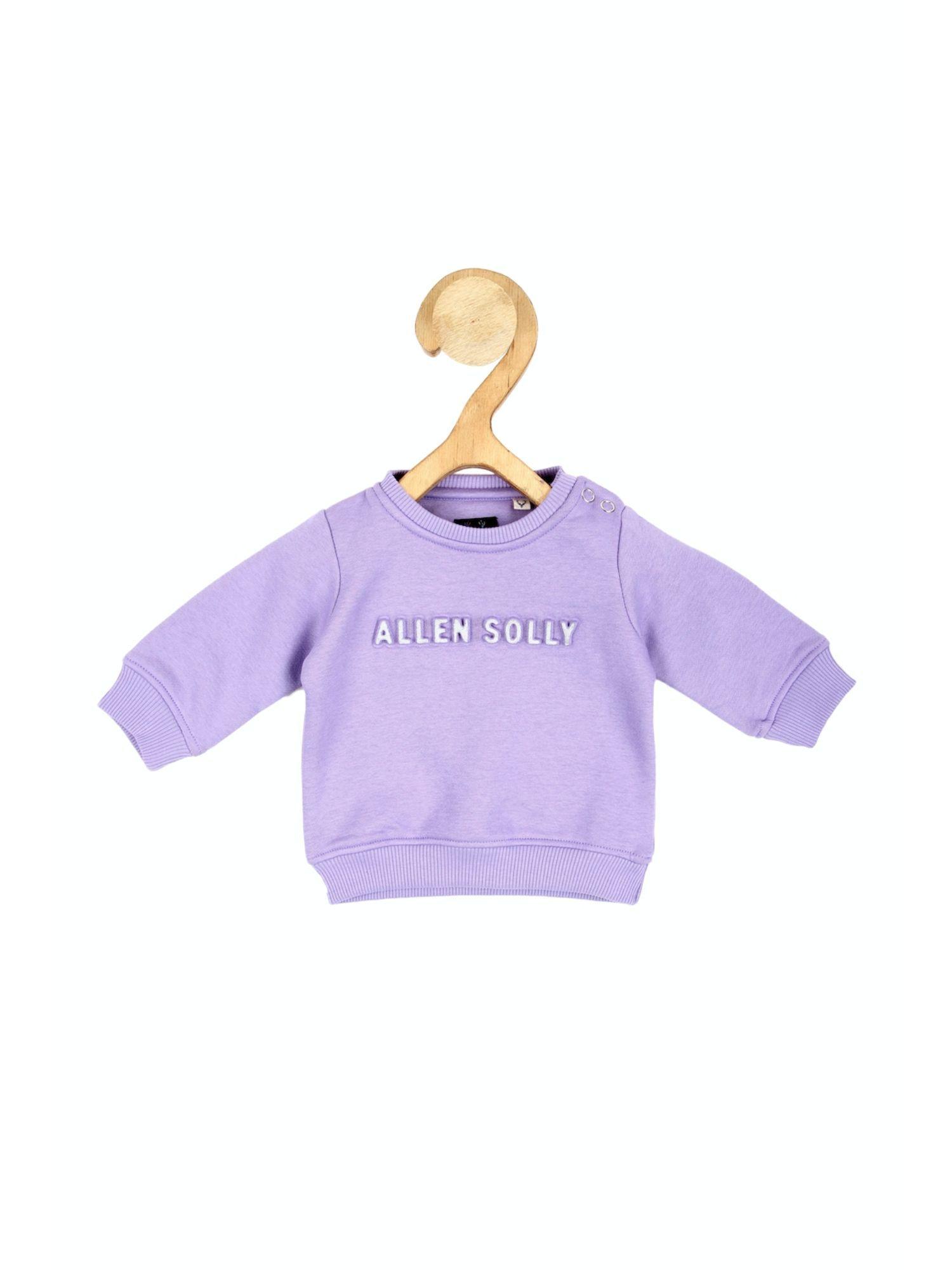 girls purple solid regular fit sweatshirt