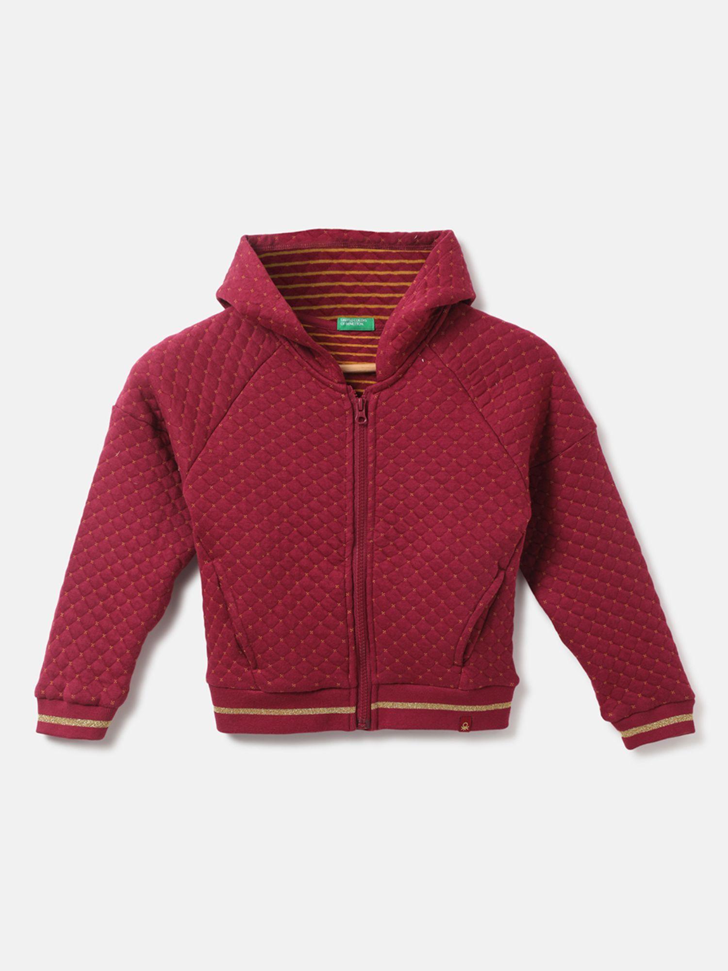 girls quilted hooded neck hoodies