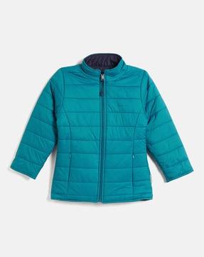 girls quilted zip-front reversible jacket