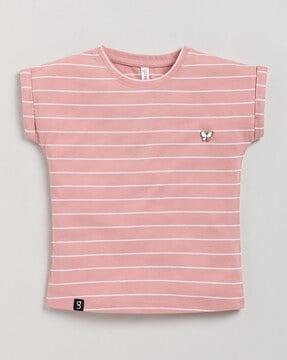 girls regular fit striped top