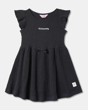 girls ribbed fit & flare dress