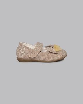 girls slip-on flat shoes with bow-accent