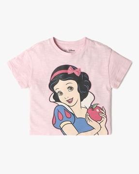 girls snow white print cotton t-shirt