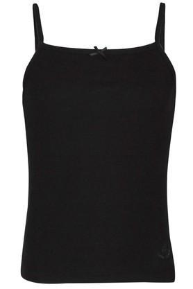 girls square neck solid camisole - black