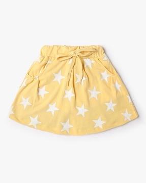 girls-star-print-regular-fit-flared-skirt